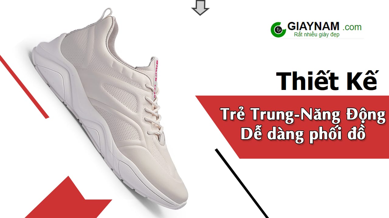 Giày thể thao tăng chiều cao màu trắng nhập khẩu GOG